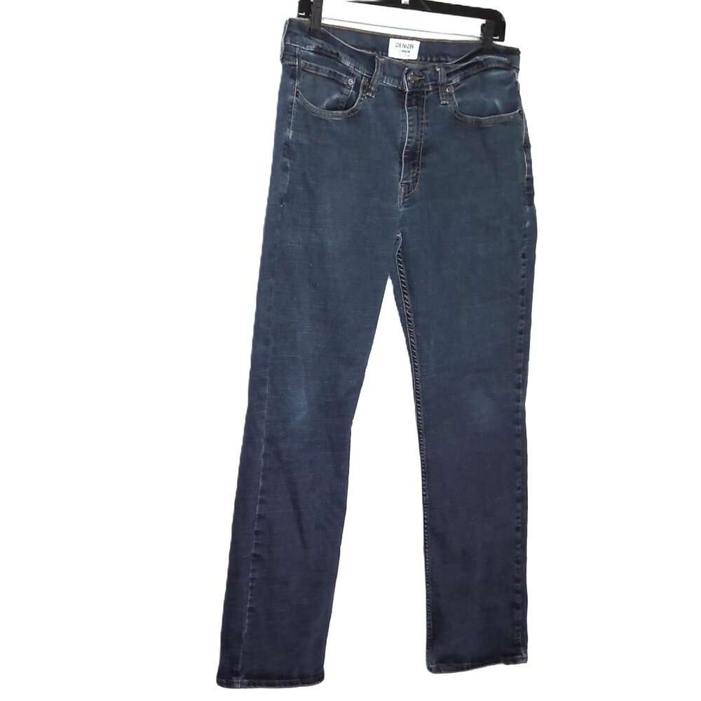 Levis Men's Denizen 218 Blue Jeans Straight Leg Stretch Medium Wash EUC  34 X 32